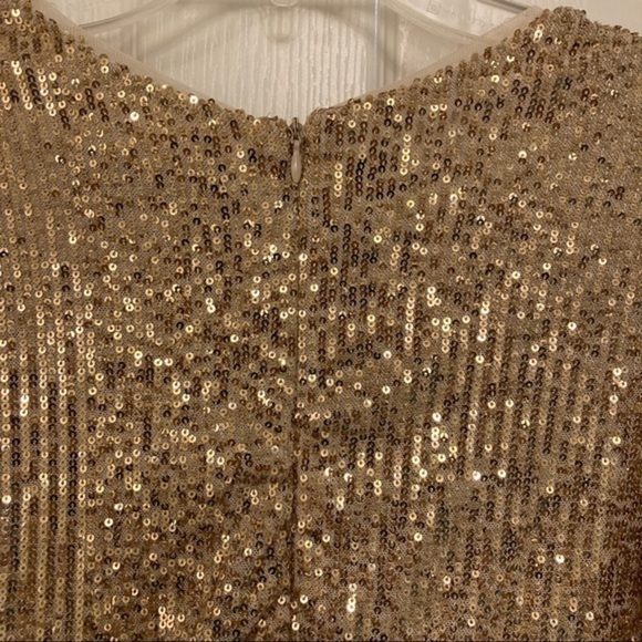 IORANE Ruched Front V-Neck Sequin Midi Dress in Bright gold Size S - Picture 9 of 14